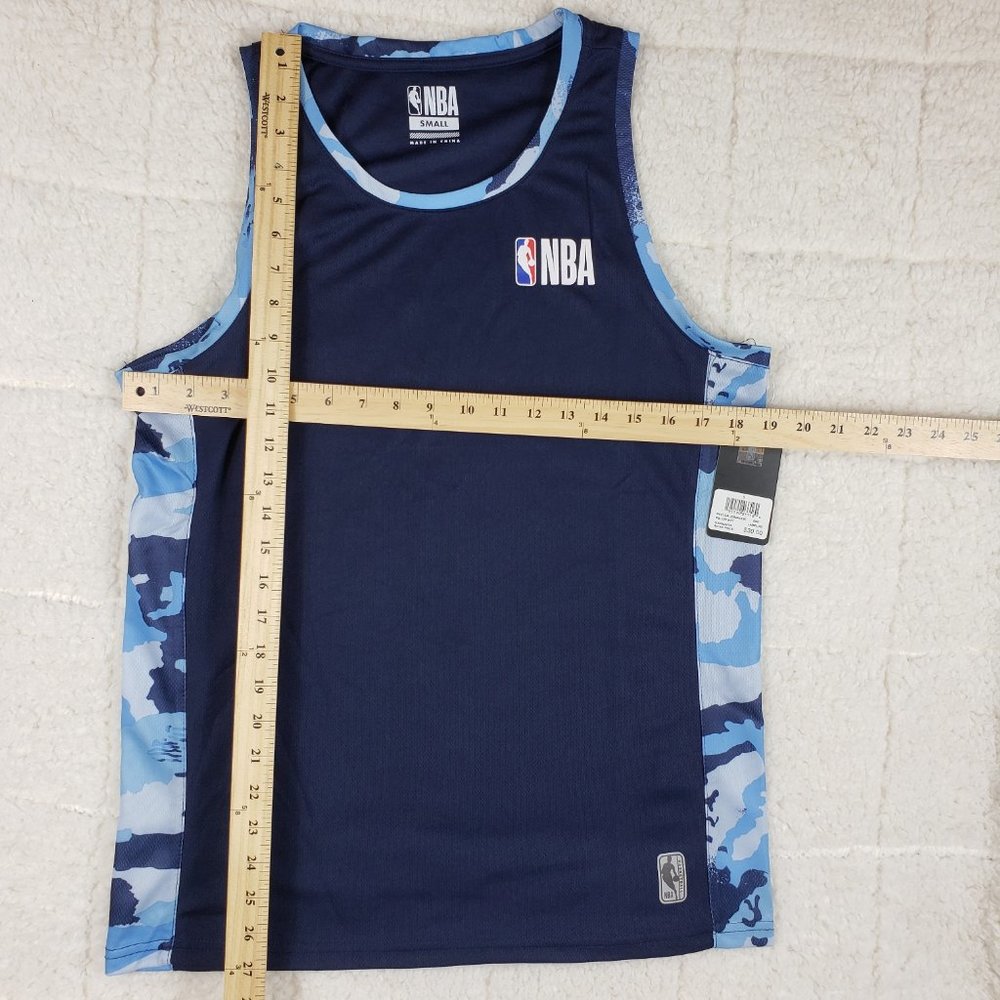 NBA NEW MEN'S 46 T-SHIRT BLUE/BLU CAMO SIZE SMALL - Picture 3 of 10